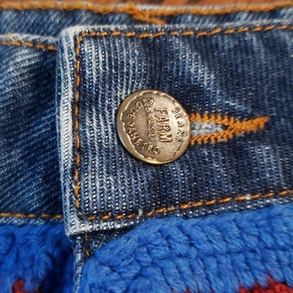 NWT Farm Rio Cottagecore Knit Crochet Blue Jean's 27 - Picture 7 of 8